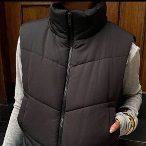 Anthropologie Black Puffer Vest Size 8